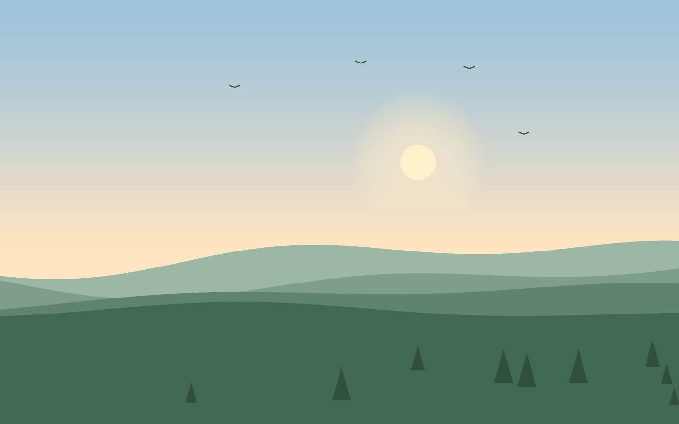 Ilustração de uma paisagem