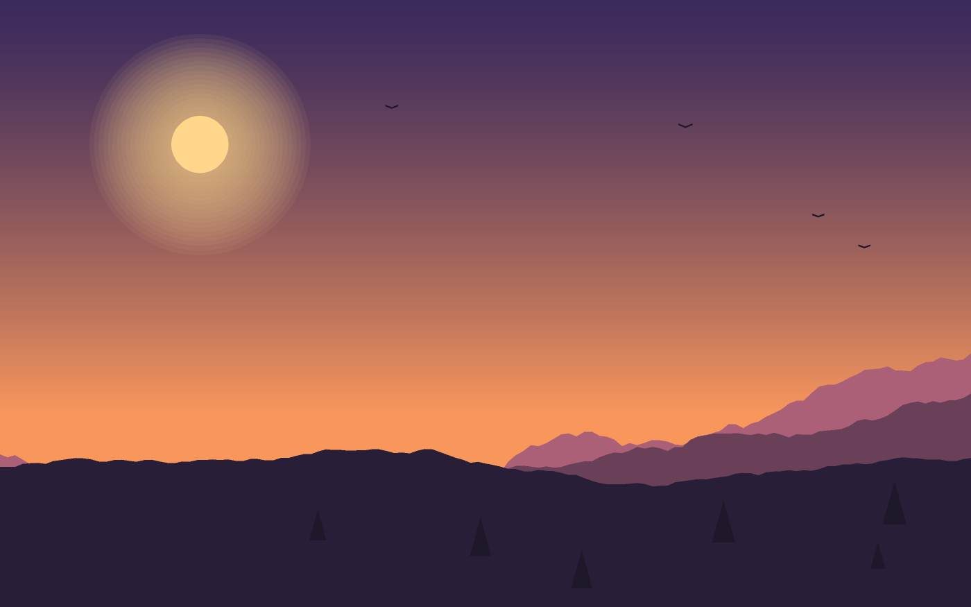 Ilustração de uma paisagem